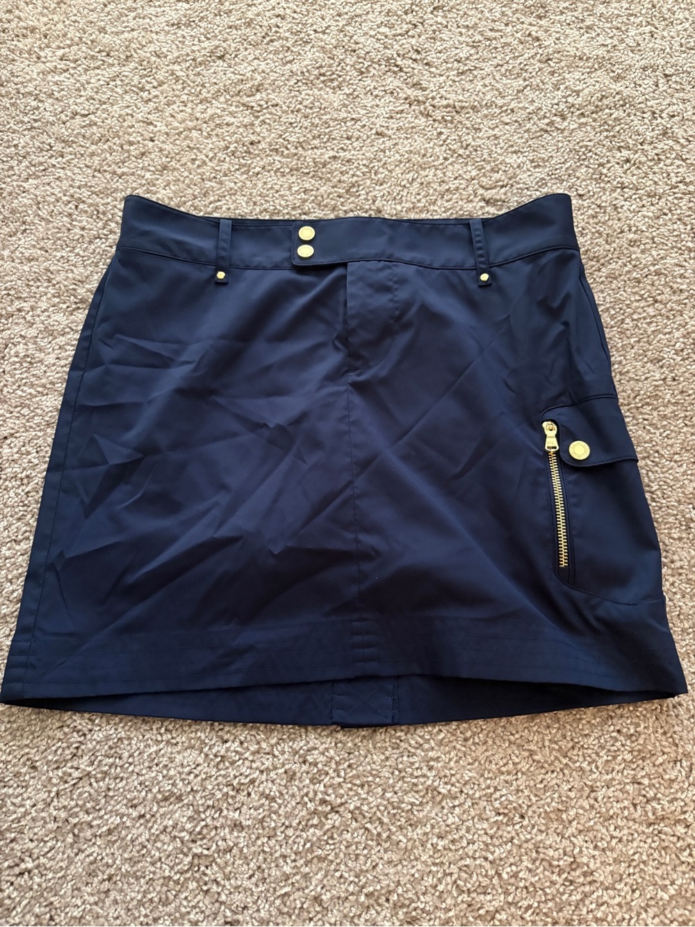 Ralph Lauren Navy Skirt with Gold Hardware